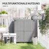 Outsunny Gartenschrank grau Edelstahl B/H/L: ca. 43x88x74 cm – Bild 4