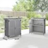 Outsunny Gartenschrank grau Edelstahl B/H/L: ca. 43x88x74 cm – Bild 5