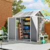 Outsunny Garden Storage Shed grau B/H/L: ca. 181x220x181 cm – Bild 2