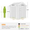 Outsunny Garden Storage Shed grau B/H/L: ca. 181x220x181 cm – Bild 3