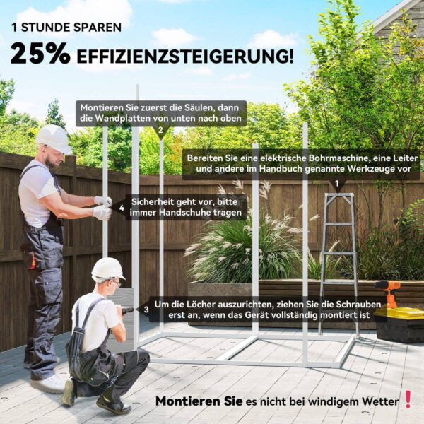 Outsunny Garden Storage Shed grau B/H/L: ca. 181x220x181 cm – Bild 4