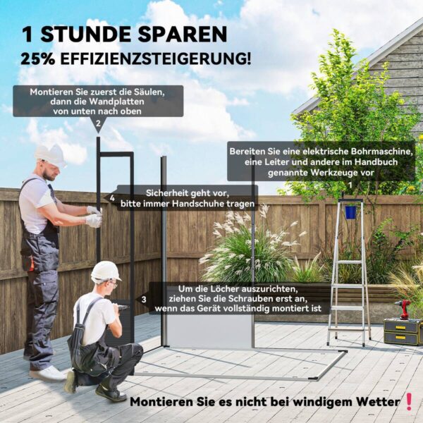 Outsunny Gerätehaus dunkelgrau B/H/L: ca. 190x215x191 cm – Bild 3