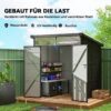 Outsunny Gerätehaus dunkelgrau B/H/L: ca. 190x215x191 cm – Bild 4