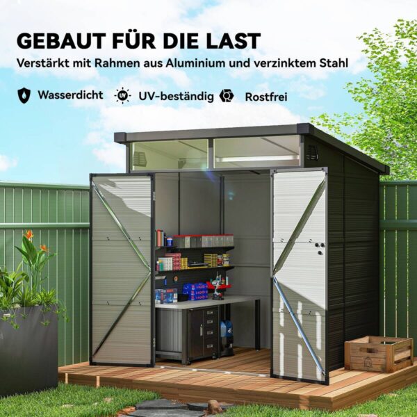 Outsunny Gerätehaus dunkelgrau B/H/L: ca. 190x215x191 cm – Bild 4