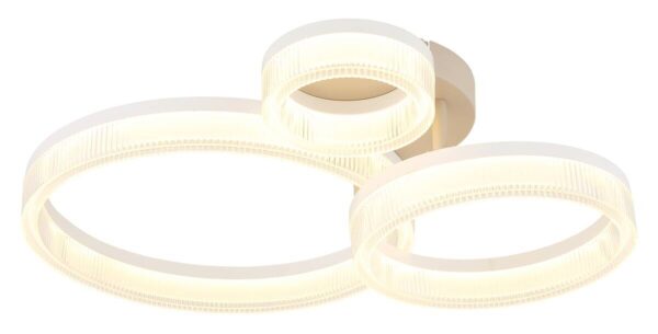 GLOBO LED-Deckenleuchte Elba sand weiß Metall Kunststoff B/H/T: ca. 51x12,5x40,5 cm – Bild 4