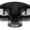GLOBO Deckenleuchte schwarz Rauch Glas Metall Aluminium H/D: ca. 9x35 cm 3 Brennstellen – Bild 3