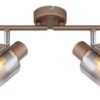 GLOBO Spot 4-flg. Walton 4 kaffee klar Rauch Glas Metall B/H/L: ca. 8x15x70 cm E14 4 Brennstellen – Bild 4