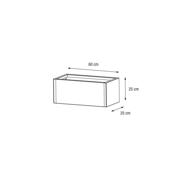 Herstera Garden Pflanzkübel Cube anthrazit Metall B/H/L: ca. 60x25x25 cm – Bild 3