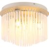 GLOBO Deckenleuchte sand Metall Glas B/H: ca. 32x23 cm E14 5 Brennstellen – Bild 4