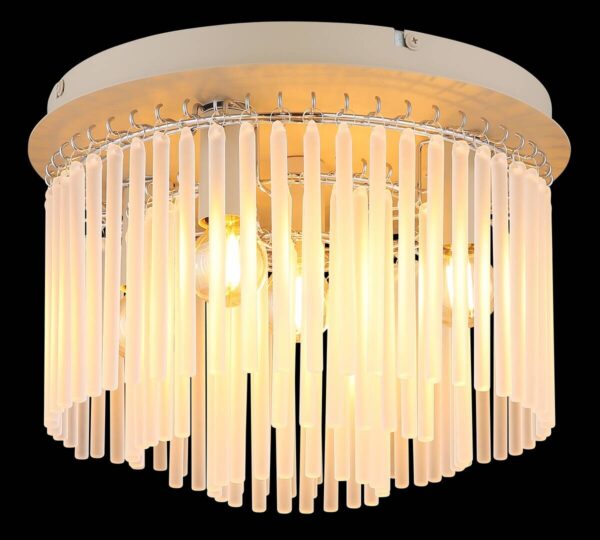 GLOBO Deckenleuchte sand Metall Glas B/H: ca. 32x23 cm E14 5 Brennstellen – Bild 5