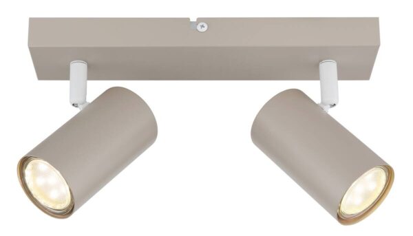 GLOBO Spot 2-flg. Robby sand weiß Metall B/H/L: ca. 26x6x12 cm GU10 2 Brennstellen – Bild 2