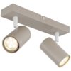 GLOBO Spot 2-flg. Robby sand weiß Metall B/H/L: ca. 26x6x12 cm GU10 2 Brennstellen – Bild 4