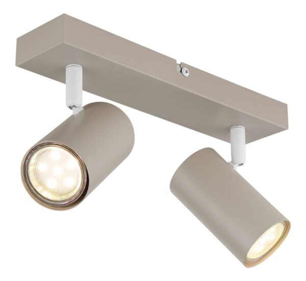 GLOBO Spot 2-flg. Robby sand weiß Metall B/H/L: ca. 26x6x12 cm GU10 2 Brennstellen – Bild 4