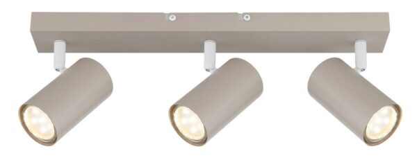 GLOBO Spot 3-flg. Robby sand weiß Metall B/H/L: ca. 41x6x12 cm GU10 3 Brennstellen – Bild 2