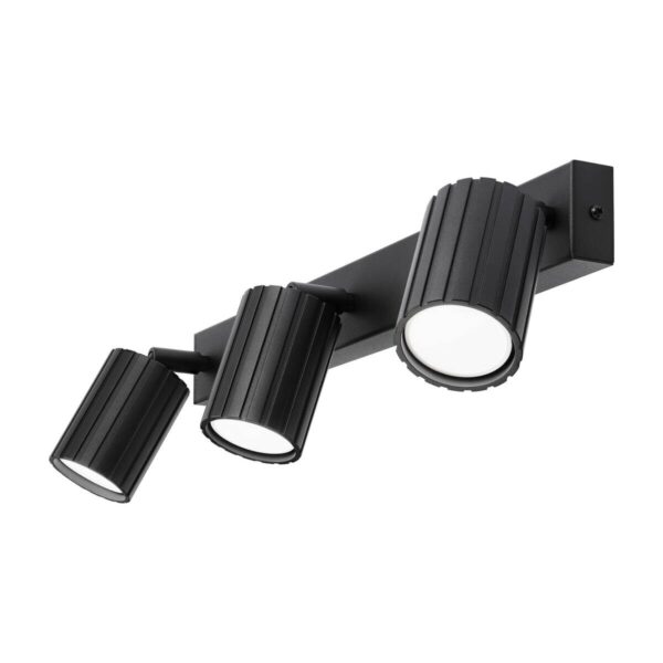 Lamkur Strahler Prisma schwarz Stahl B/H/L: ca. 6,5x16,5x45 cm 3 Brennstellen – Bild 2