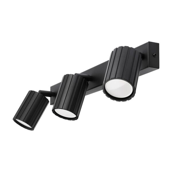 Lamkur Strahler Prisma schwarz Stahl B/H/L: ca. 6,5x16,5x45 cm 3 Brennstellen – Bild 5