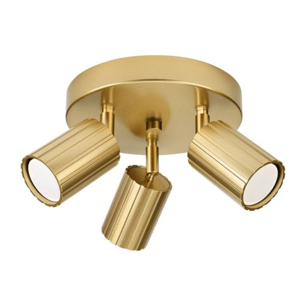 Lamkur Strahler Prisma gold Stahl B/H/L: ca. 18x19,5x18 cm 3 Brennstellen – Bild 2