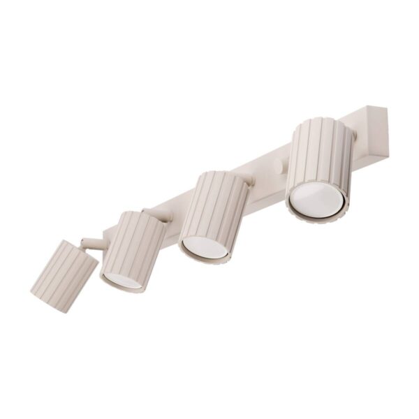 Lamkur Strahler Prisma beige Stahl B/H/L: ca. 6,5x16,5x81 cm 4 Brennstellen – Bild 2