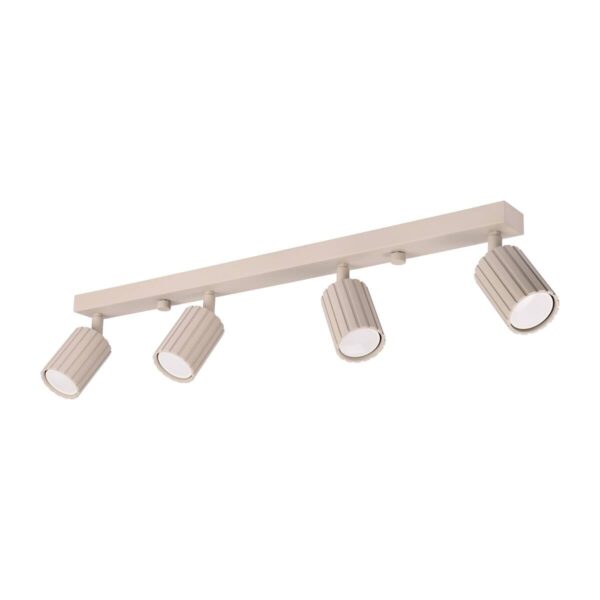 Lamkur Strahler Prisma beige Stahl B/H/L: ca. 6,5x16,5x81 cm 4 Brennstellen – Bild 5