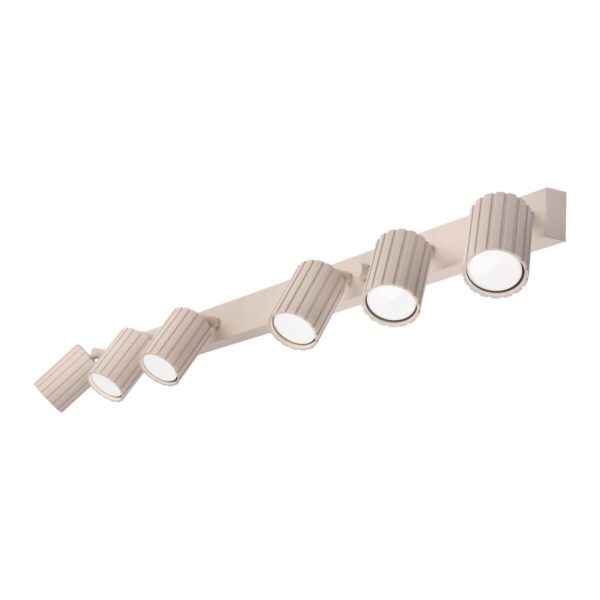 Lamkur Strahler Prisma beige Stahl B/H/L: ca. 6,5x16,5x117 cm 6 Brennstellen – Bild 2