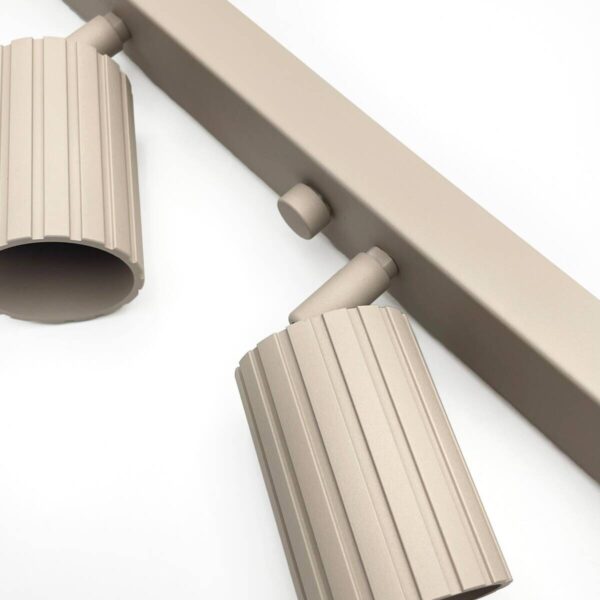 Lamkur Strahler Prisma beige Stahl B/H/L: ca. 6,5x16,5x117 cm 6 Brennstellen – Bild 4
