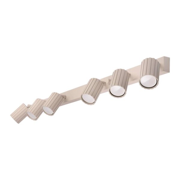 Lamkur Strahler Prisma beige Stahl B/H/L: ca. 6,5x16,5x117 cm 6 Brennstellen – Bild 5