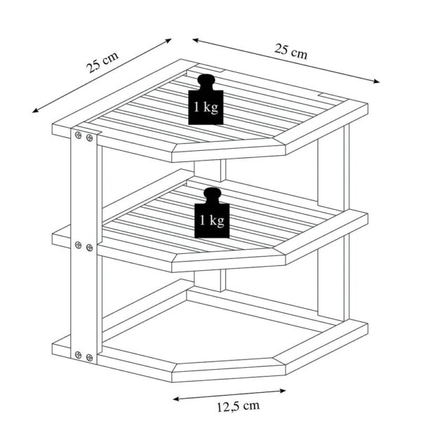 Kesper Kücheneckregal braun Bambus B/H/L: ca. 25x25x28 cm – Bild 3