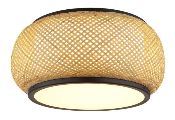 GLOBO Deckenleuchte mattschwarz natur Metall Bambus H/D: ca. 19,2x38 cm 1 Brennstellen GLOBO Deckenleuchte mattschwarz natur Metall Bambus H/D: ca. 19,2x38 cm 1 Brennstellen – Bild 3