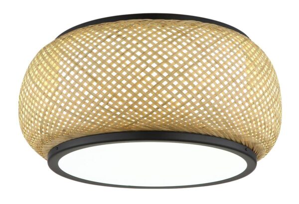 GLOBO Deckenleuchte mattschwarz natur Metall Bambus H/D: ca. 19,2x38 cm 1 Brennstellen GLOBO Deckenleuchte mattschwarz natur Metall Bambus H/D: ca. 19,2x38 cm 1 Brennstellen – Bild 5