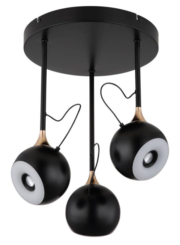 GLOBO Deckenleuchte mattschwarz gold Metall H/D: ca. 42x32,5 cm 1 Brennstellen – Bild 3