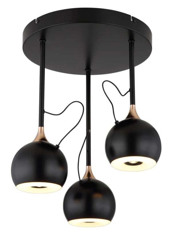 GLOBO Deckenleuchte mattschwarz gold Metall H/D: ca. 42x32,5 cm 1 Brennstellen – Bild 4
