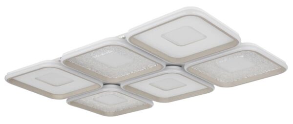 GLOBO LED-Deckenleuchte Opal sand weiß Kunststoff Metall B/H/L: ca. 67x7,8x100,1 cm 1 Brennstellen – Bild 5
