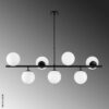 Opviq Deckenleuchte Fazli-10525 schwarz weiß Glas B/H/T/L: ca. 113x85x40x113 cm E14 7 Brennstellen – Bild 4