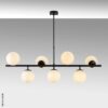 Opviq Deckenleuchte Fazli-10525 schwarz weiß Glas B/H/T/L: ca. 113x85x40x113 cm E14 7 Brennstellen – Bild 5