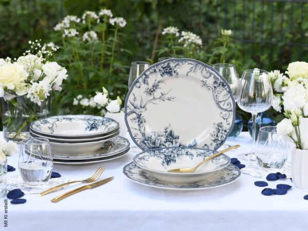 CreaTable Tafelservice Adelaide Blau blau Porzellan 8 tlg. CreaTable Tafelservice Adelaide Blau blau Porzellan 8 tlg. – Bild 2