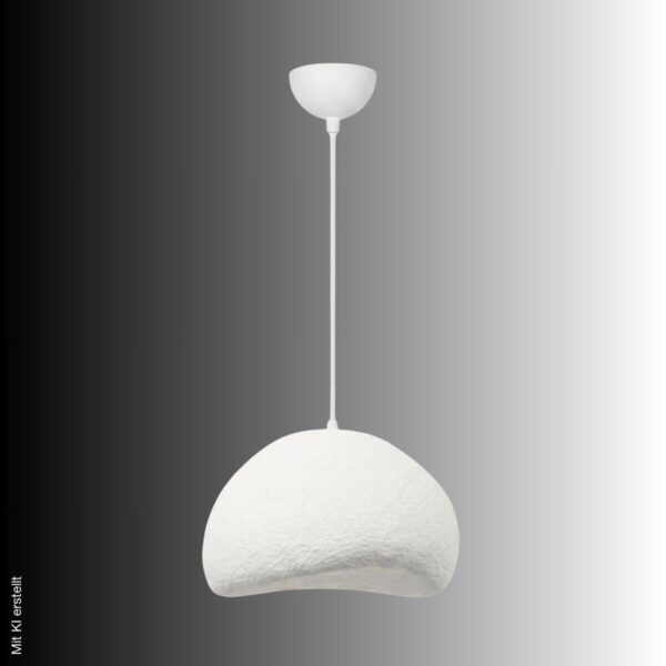 Opviq Pendelleuchte weiß Metall Fiberglas B/T/L: ca. 50x44x50 cm E27 1 Brennstellen – Bild 2