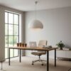 Opviq Pendelleuchte weiß Metall Fiberglas B/T/L: ca. 50x44x50 cm E27 1 Brennstellen – Bild 3