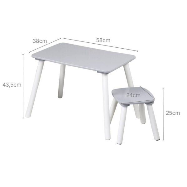 Kesper Kindertisch grau Holz B/H/L: ca. 38x43,5x58 cm Kesper Kindertisch grau Holz B/H/L: ca. 38x43,5x58 cm – Bild 3
