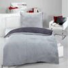 Microfaser Bettwäsche Cashmere touch silber Polyester B/L: ca. 135x200 cm – Bild 2