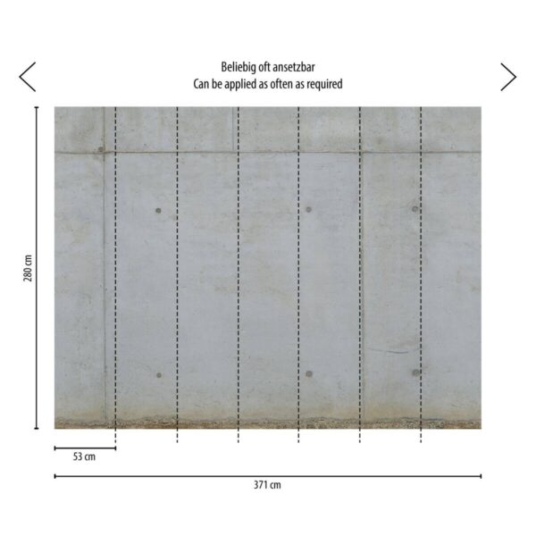 Livingwalls Fototapete Betonoptik grau beige B/L: ca. 280x371 cm – Bild 3