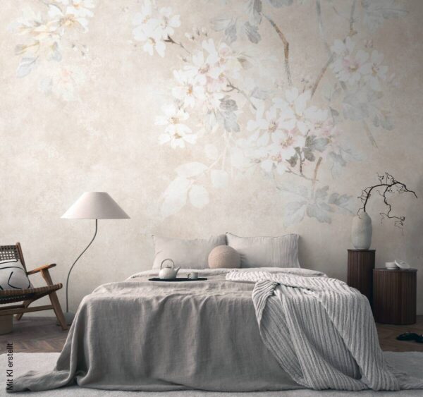 Livingwalls Fototapete Floral grau beige creme B/L: ca. 280x371 cm – Bild 2