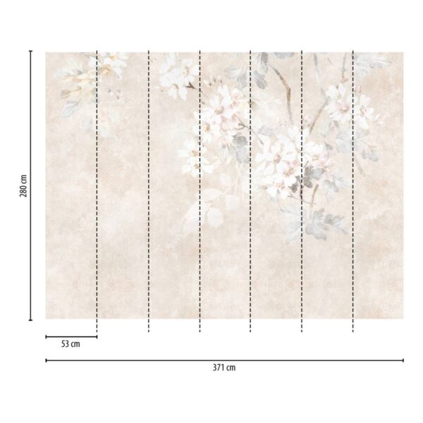Livingwalls Fototapete Floral grau beige creme B/L: ca. 280x371 cm – Bild 4