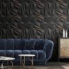 Livingwalls Fototapete 3D-Optik gold anthrazit B/L: ca. 280x159 cm – Bild 3