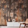 Livingwalls Fototapete Wald orange beige blau B/L: ca. 280x159 cm – Bild 2