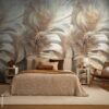 Livingwalls Fototapete Blätter creme beige B/L: ca. 280x159 cm metallic – Bild 3