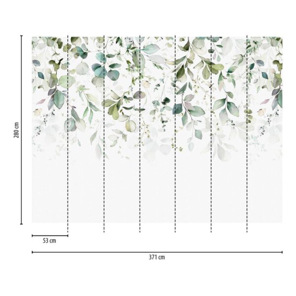 Livingwalls Fototapete Floral blau grün weiß B/L: ca. 280x371 cm – Bild 2