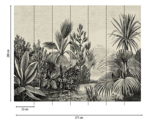 Livingwalls Fototapete Dschungel schwarz grau beige B/L: ca. 280x371 cm – Bild 2
