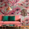 Livingwalls Fototapete Palmenblätter pink rosa blau B/L: ca. 280x159 cm – Bild 3