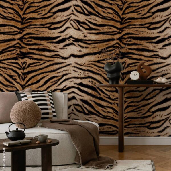 Livingwalls Fototapete Tigerstil braun schwarz B/L: ca. 280x159 cm – Bild 2
