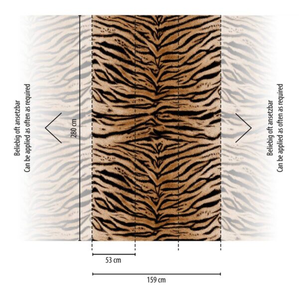 Livingwalls Fototapete Tigerstil braun schwarz B/L: ca. 280x159 cm – Bild 3